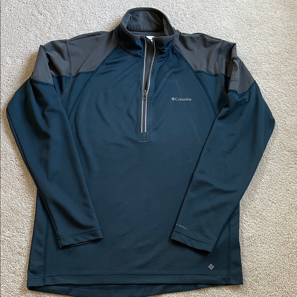 Columbia Men's Navy and Charcoal Performance 1/4 Zip Pullover